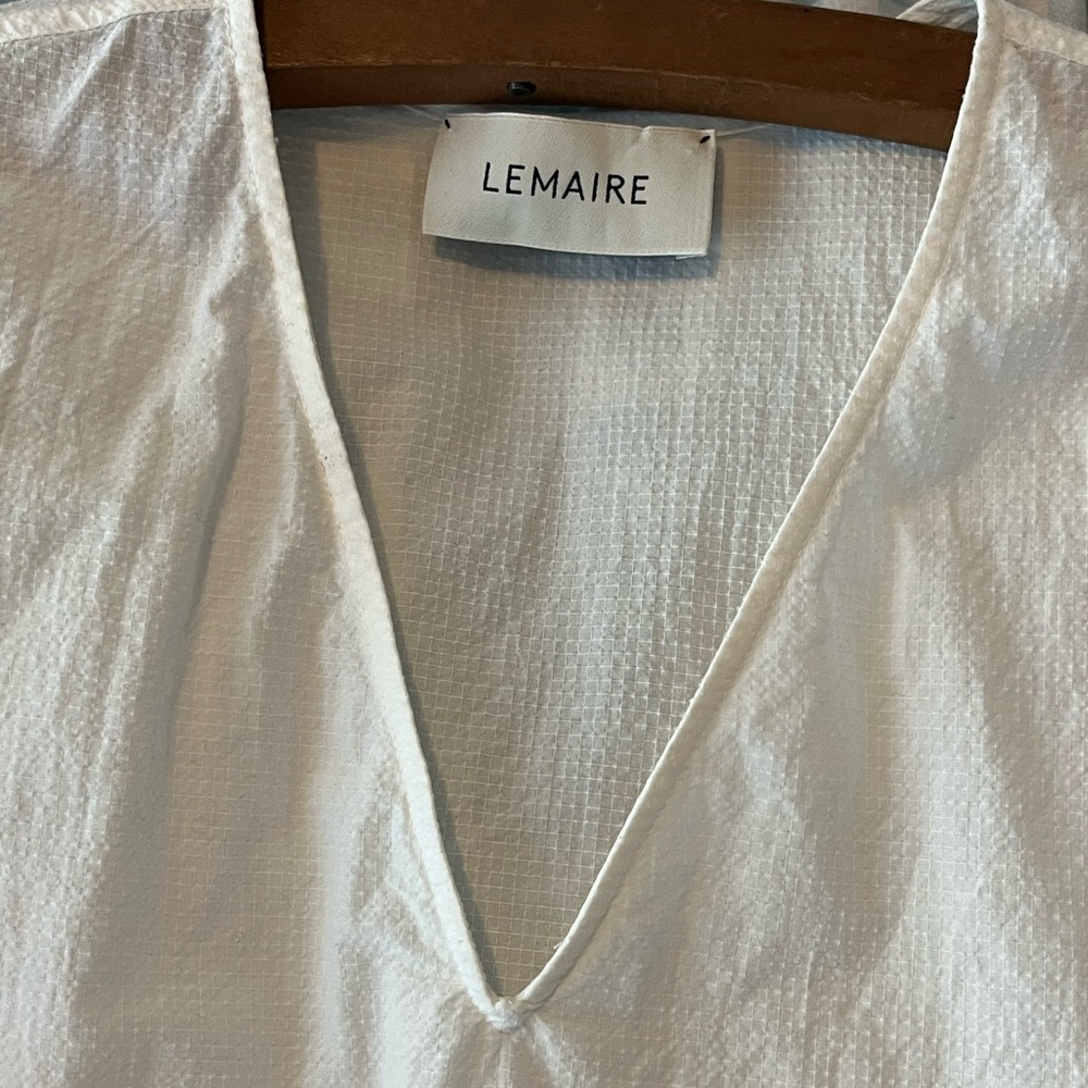 Lemaire White V-Neck Cotton Blouse